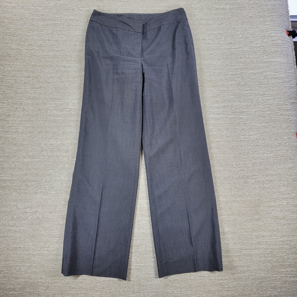 Jones New York Suit Dress Pants 4 Gray Wide Leg Lined Low Rise Career Tailored
